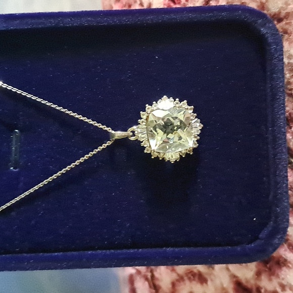 Jewelry - White Topaz Ballerina Halo Pendant Necklace 20" 925 Sterling Silver